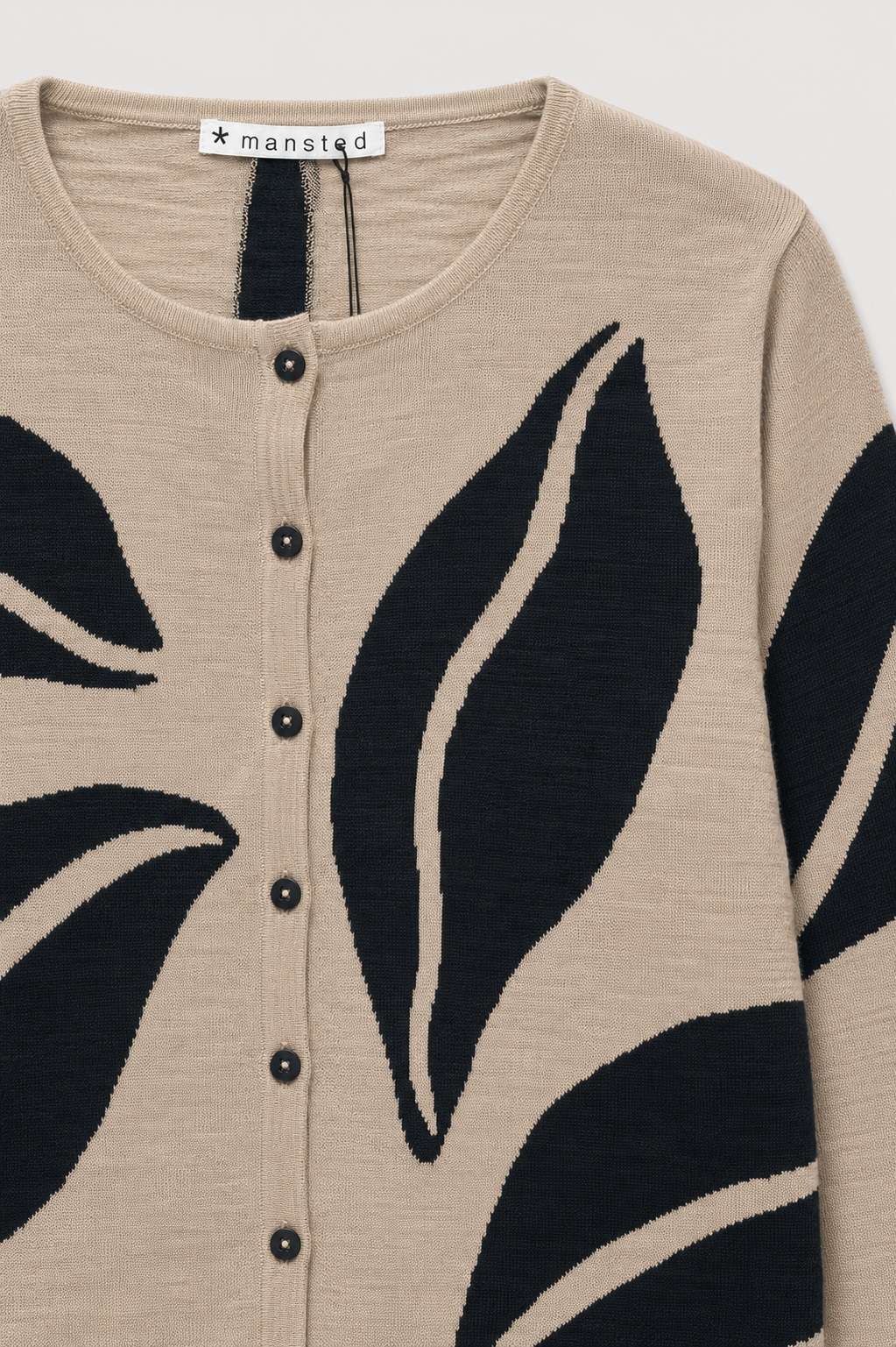 Mansted Denmark Eco Leaf Love Cardigan in Black