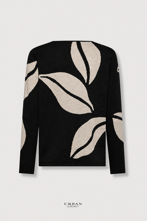 Mansted Denmark Eco Leaf Love Cardigan in Black