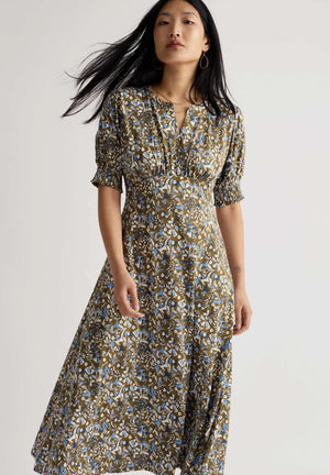 Seasalt Cornwall Fenil Dress in Woodland Floral Seagrass