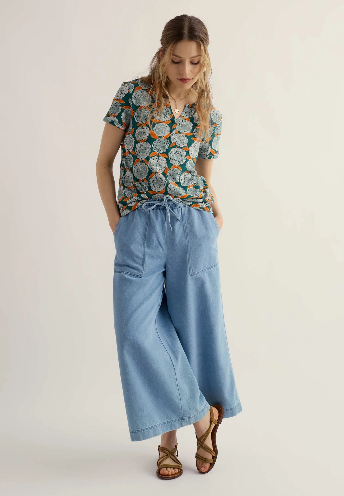 Seasalt S/S Waterflow Top in Painted Marigold dark Wreckage