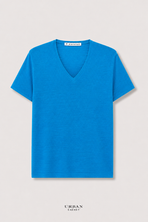 Mansted Denmark Eco Slub Wedge Top in Turquoise