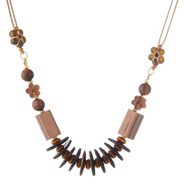 Enhance Accessories Drift Necklace in Coffee