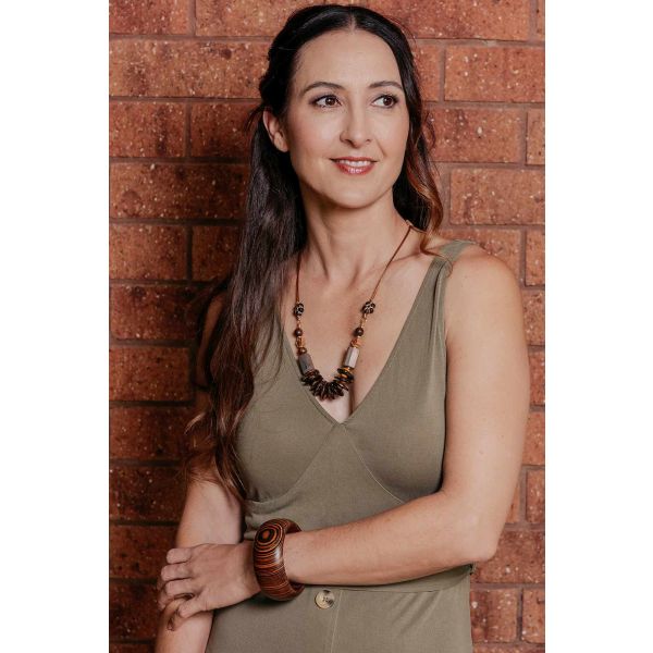 Enhance Accessories Drift Necklace in Coffee