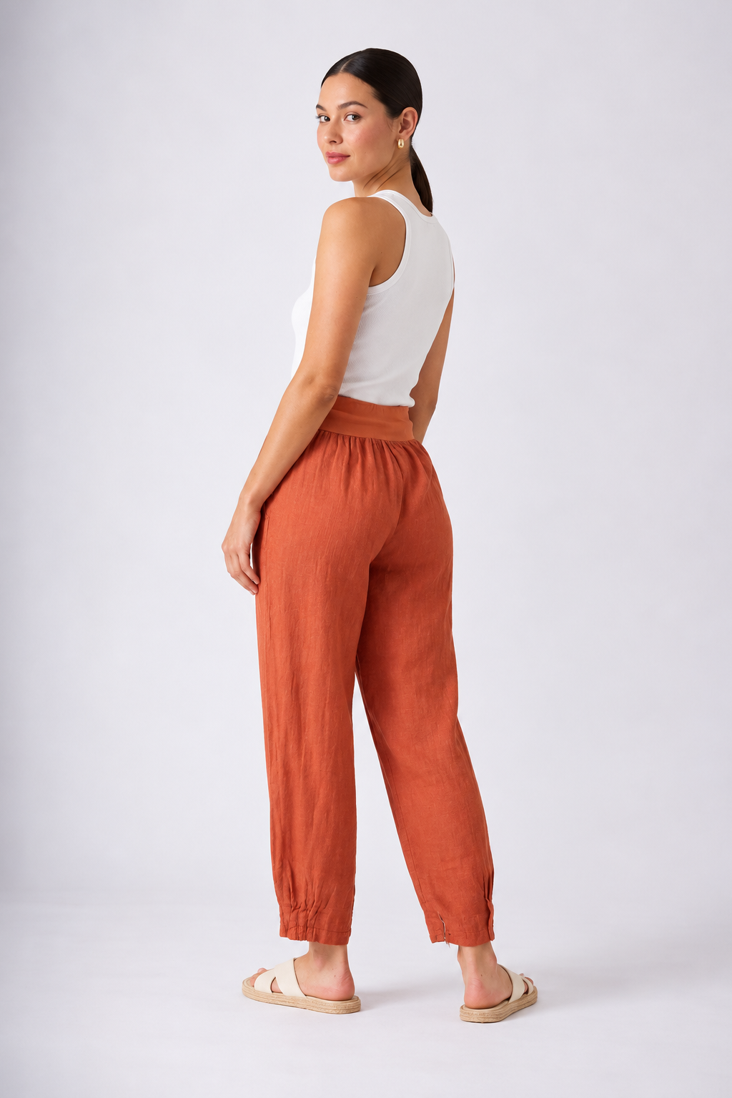 Bottega Moda Long Pant in Rust