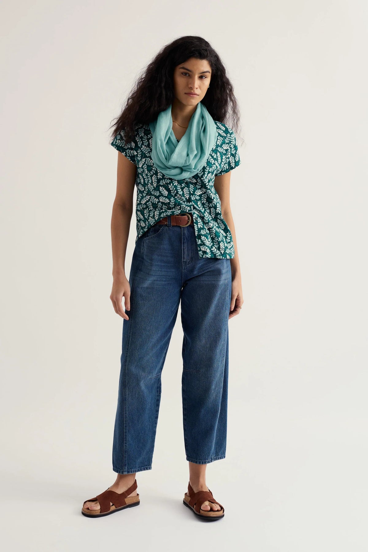 Seasalt Studio Glass Top in Indigo Leaf Dark Wreckage