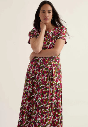 Seasalt Cornwall Veronica Dress in Abstract Protea Chalk