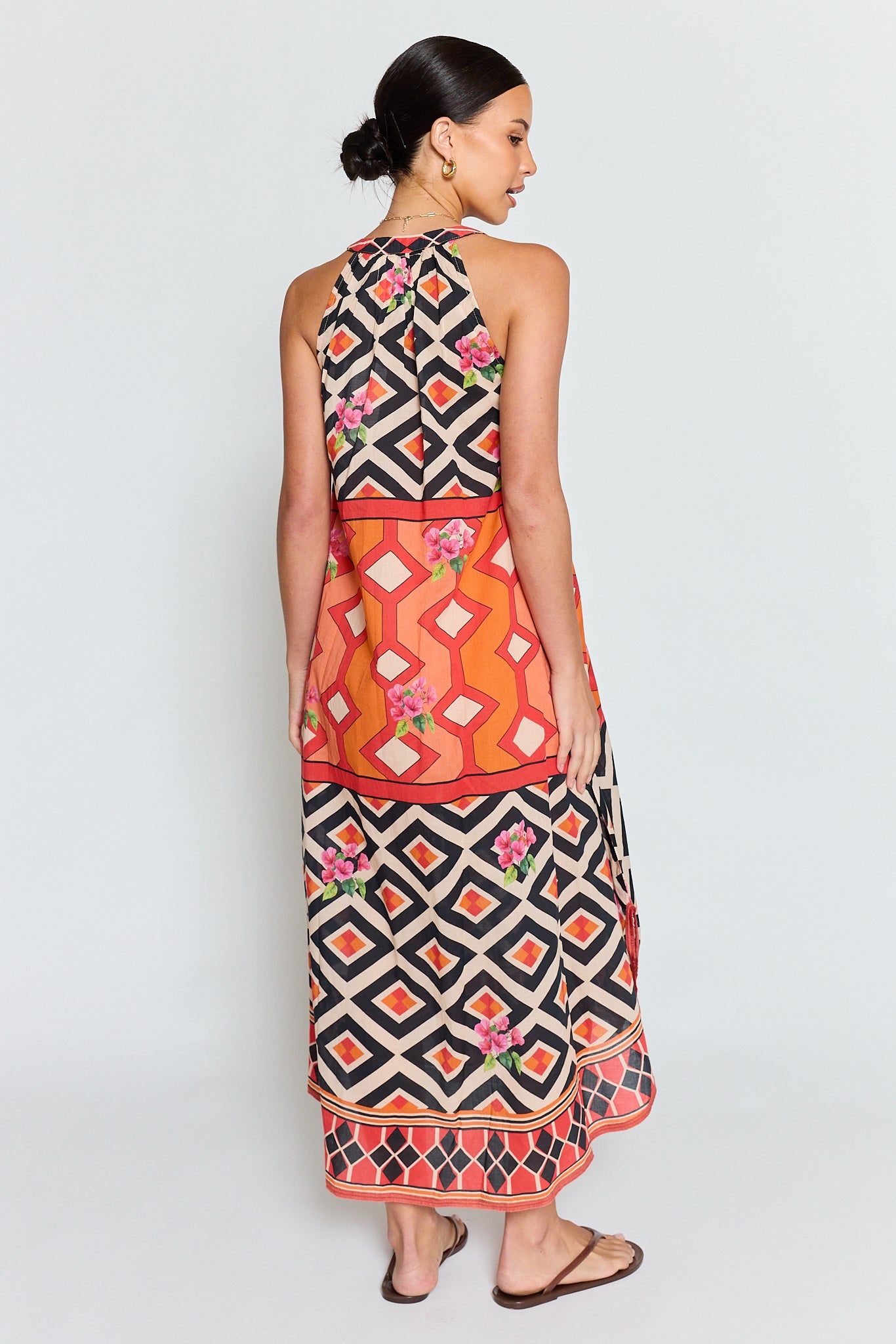 LULALIFE Bella Vista Maxi Dress in Tangerine