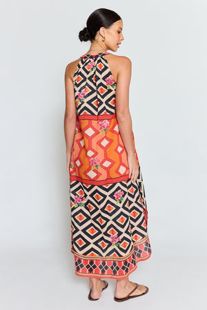 LULALIFE Bella Vista Maxi Dress in Tangerine