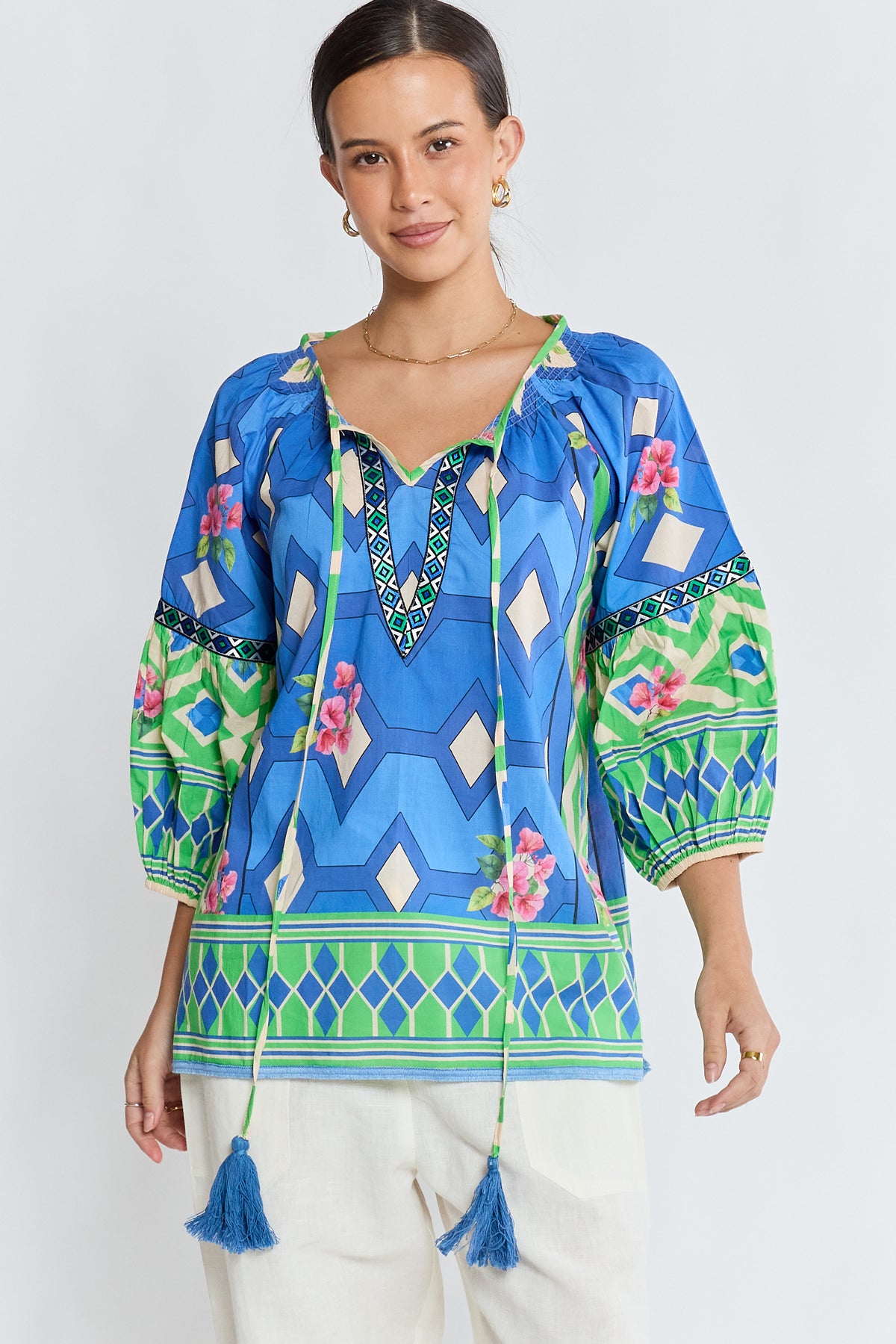 LULALIFE Bella Vista Top in Blueberry