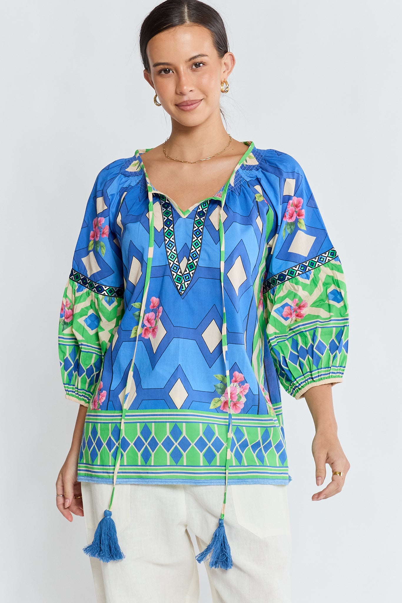 LULALIFE Bella Vista Top in Blueberry