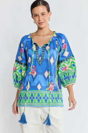 LULALIFE Bella Vista Top in Blueberry