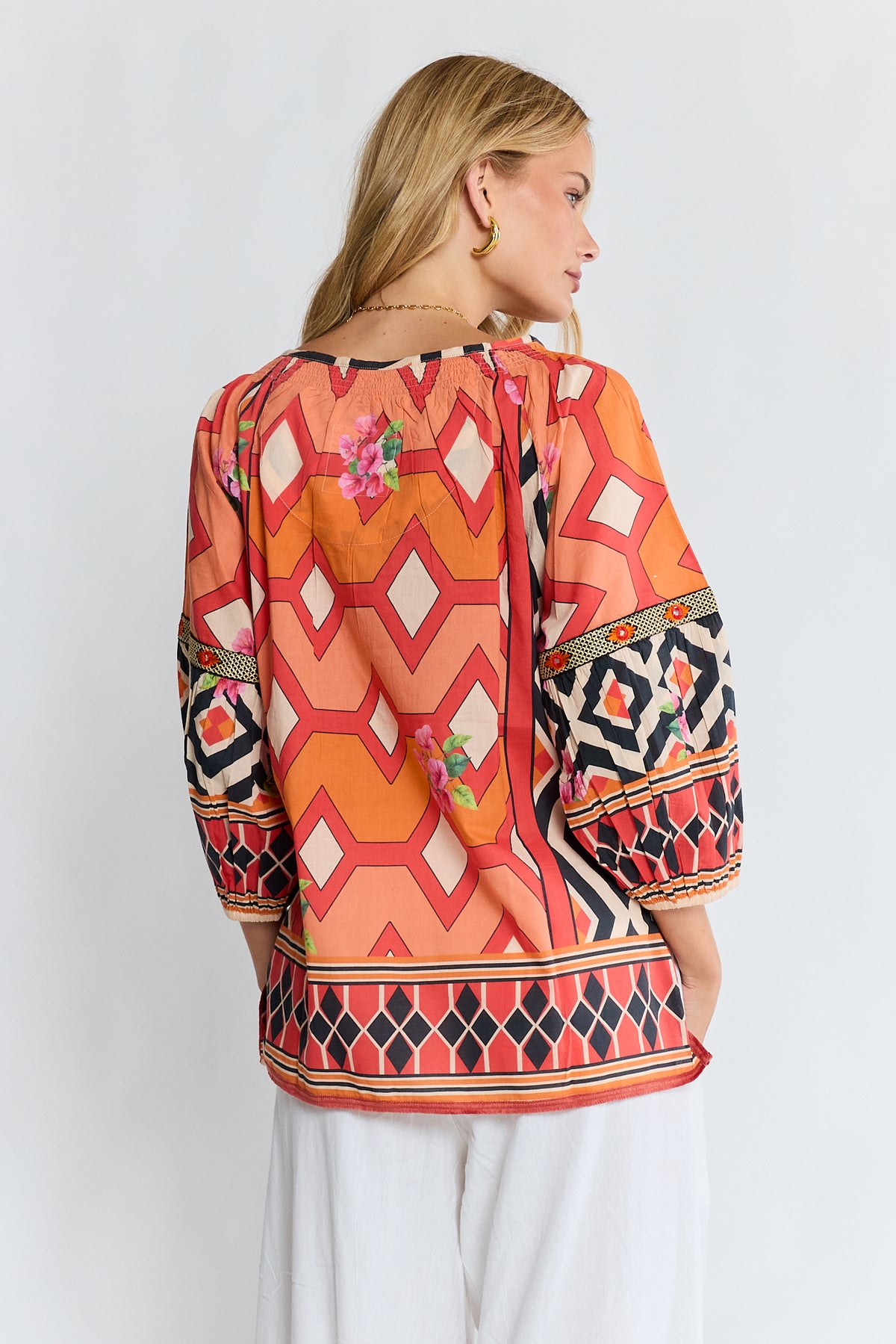 LULALIFE Bella Vista Top in Tangerine