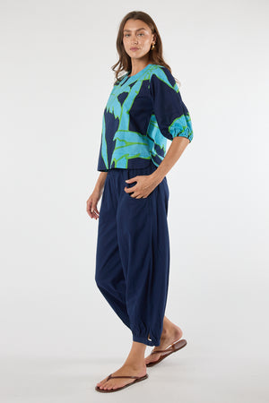 LULALIFE Colette Top in Navy