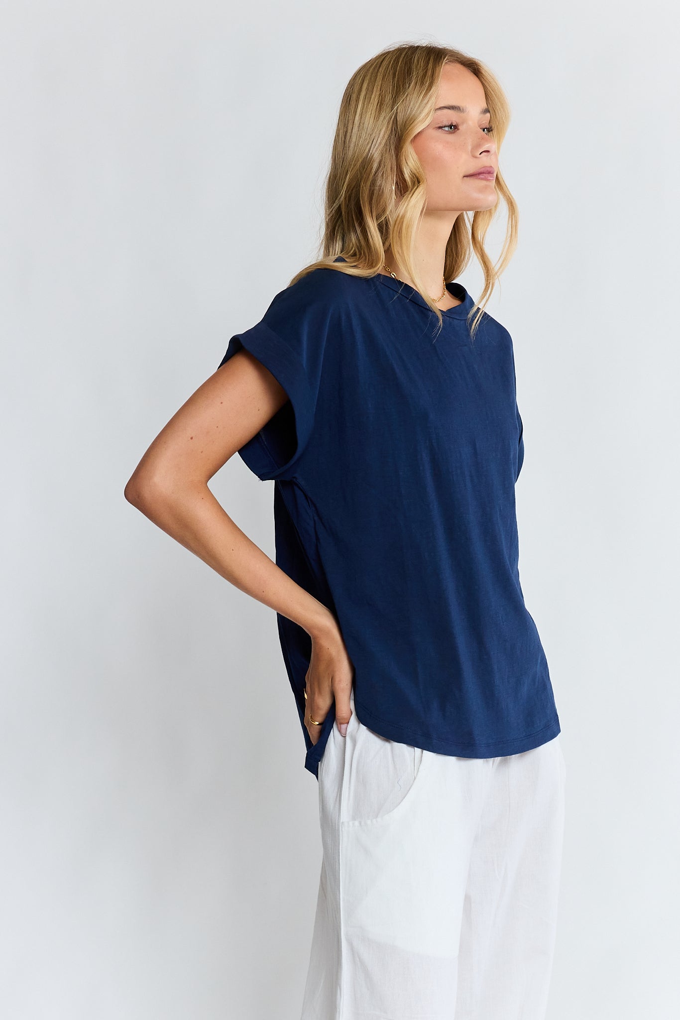 LULALIFE Holly T-Shirt in Navy