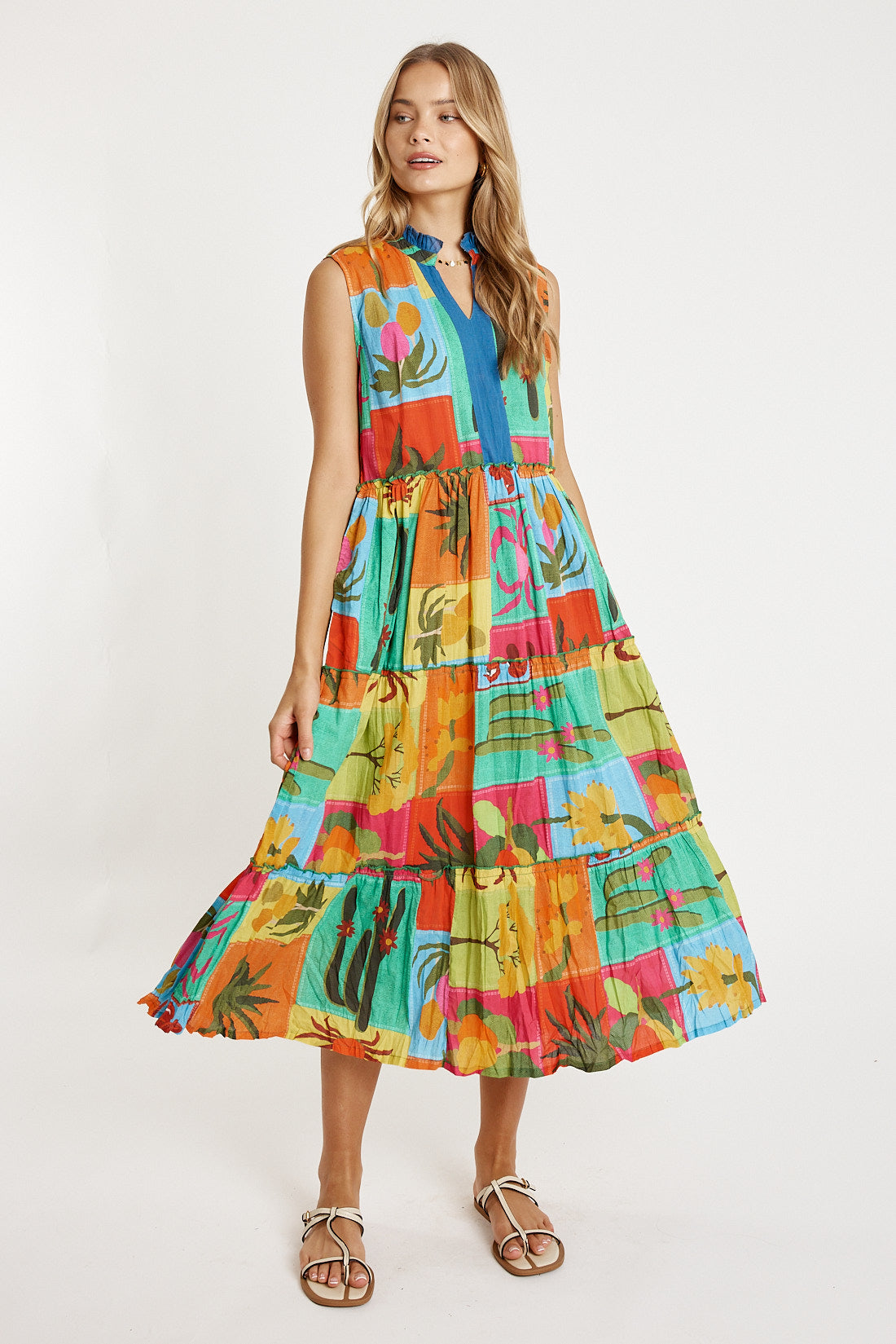 LULALIFE Cactus Midi Dress