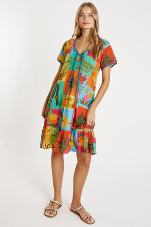 LULALIFE Cactus Shirred Dress