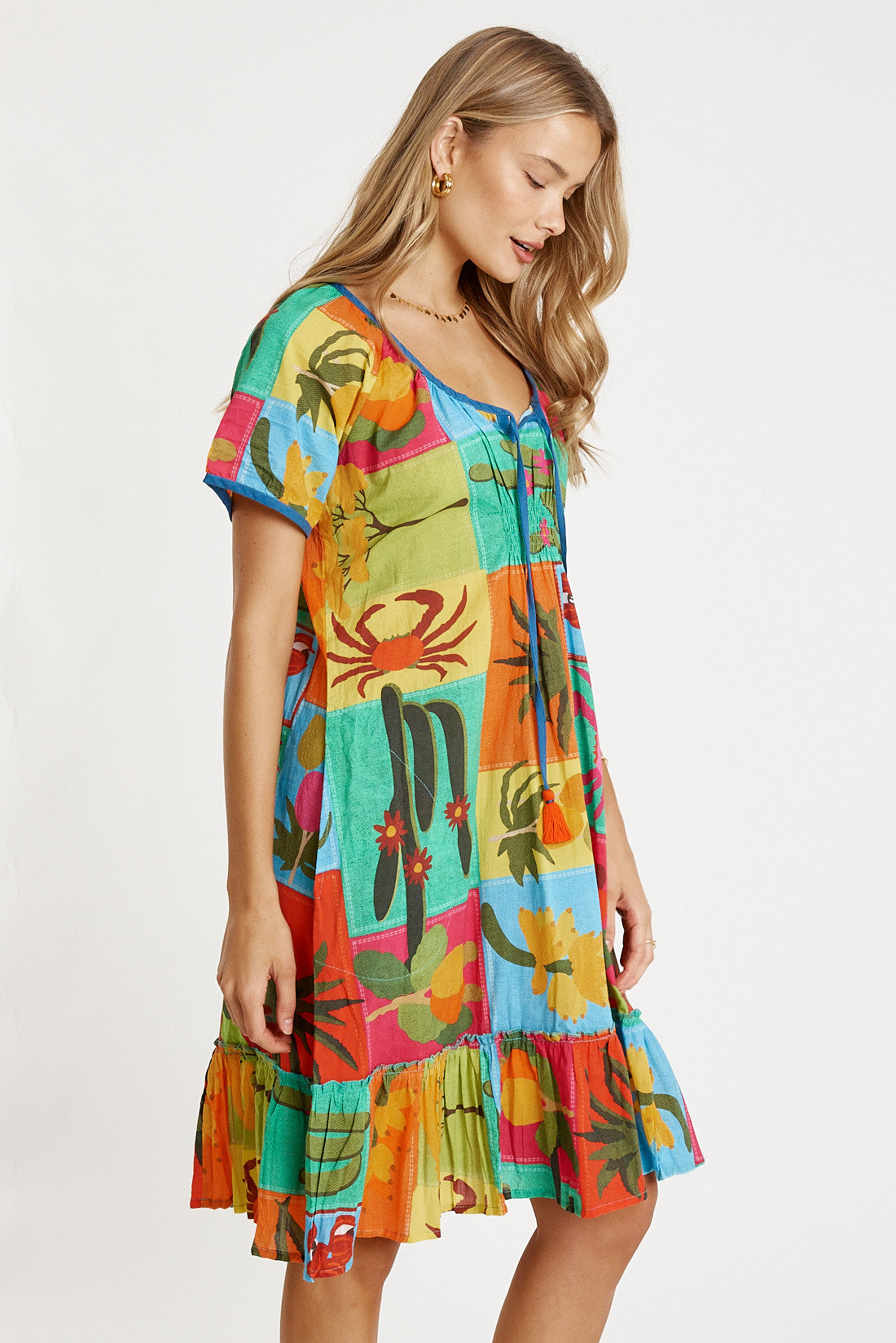LULALIFE Cactus Shirred Dress
