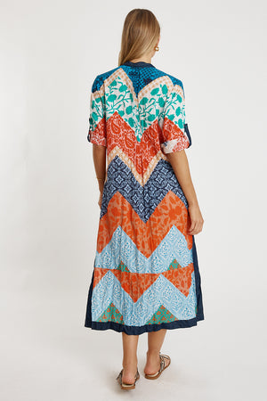 LULALIFE Romilly Kaftan Dress in Navy