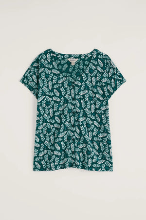 Seasalt Studio Glass Top in Indigo Leaf Dark Wreckage