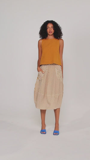 Boom Shankar Guru Skirt in Mustard Stripe