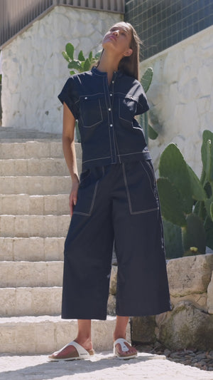 Naturals by O & J Cotton Pant in Ink
