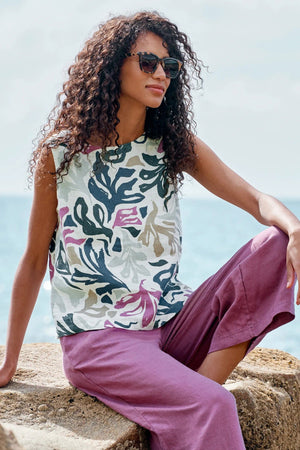 Seasalt Cornwall Colour Study Top in Inky Fronds Chalk Mix