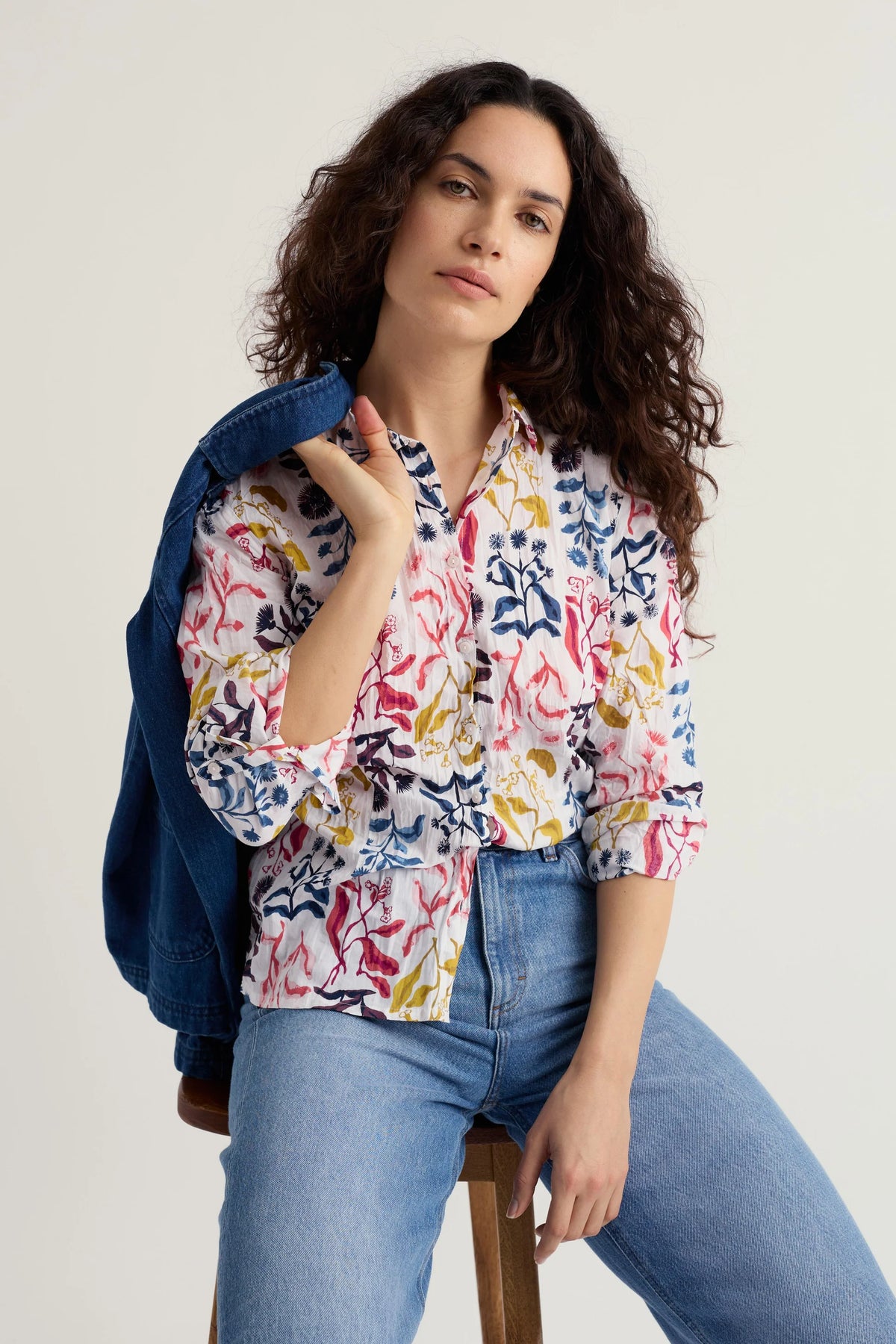 Seasalt Cornwall Larissa Shirt in Inky Botanical Chalk