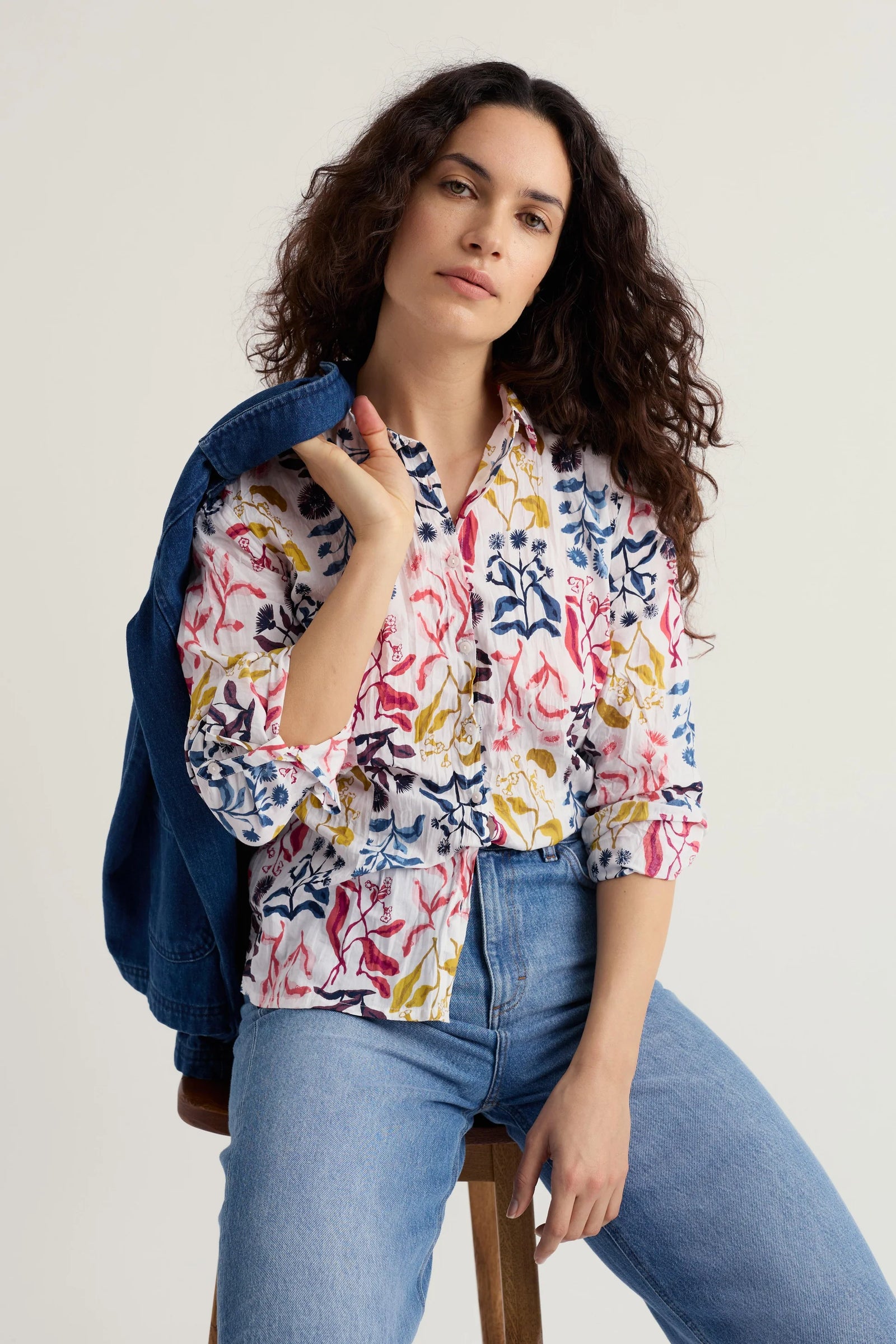 Seasalt Cornwall Larissa Shirt in Inky Botanical Chalk