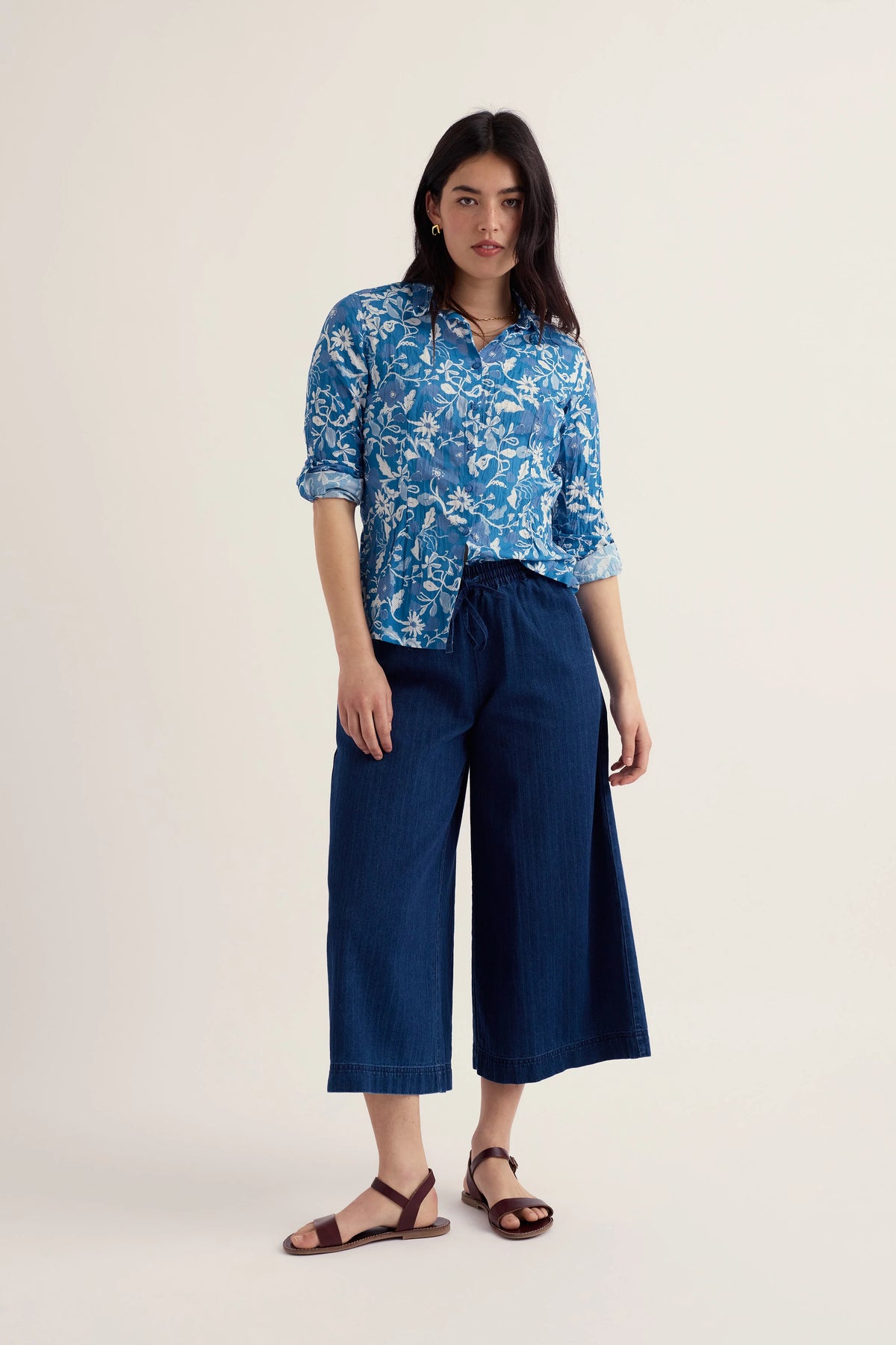 Seasalt Cornwall Larissa Shirt in Winding Meadow Sailboats