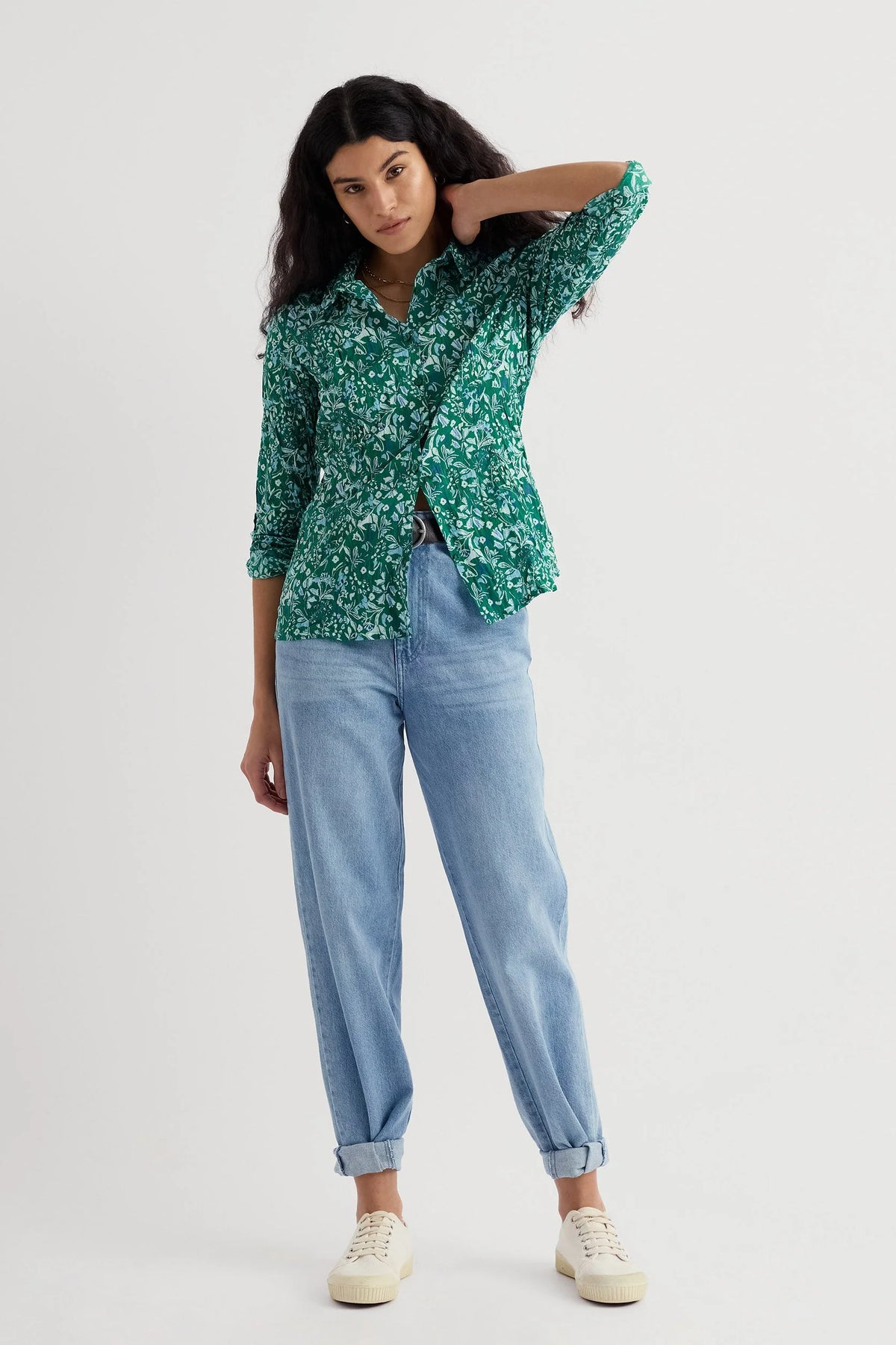 Seasalt Cornwall Larissa Shirt in Woodland Floral Dark Stem
