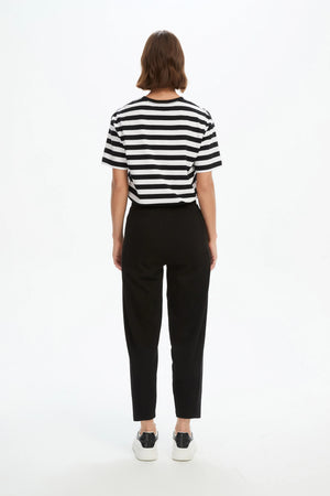 Tirelli Barrel Leg Lounge Summer Pant in Black