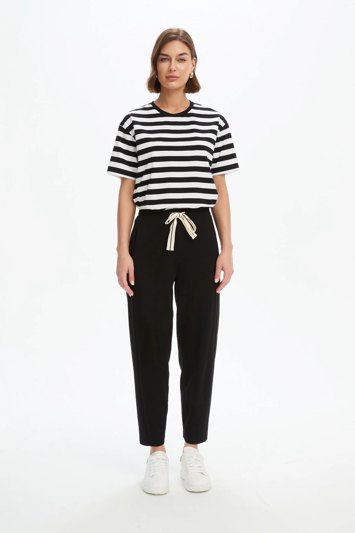 Tirelli Barrel Leg Lounge Summer Pant in Black