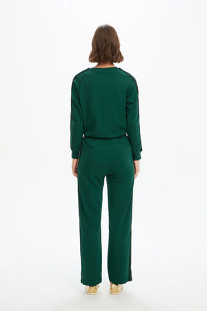 Tirelli Straight Leg Lounge Summer Pant in Juniper Green