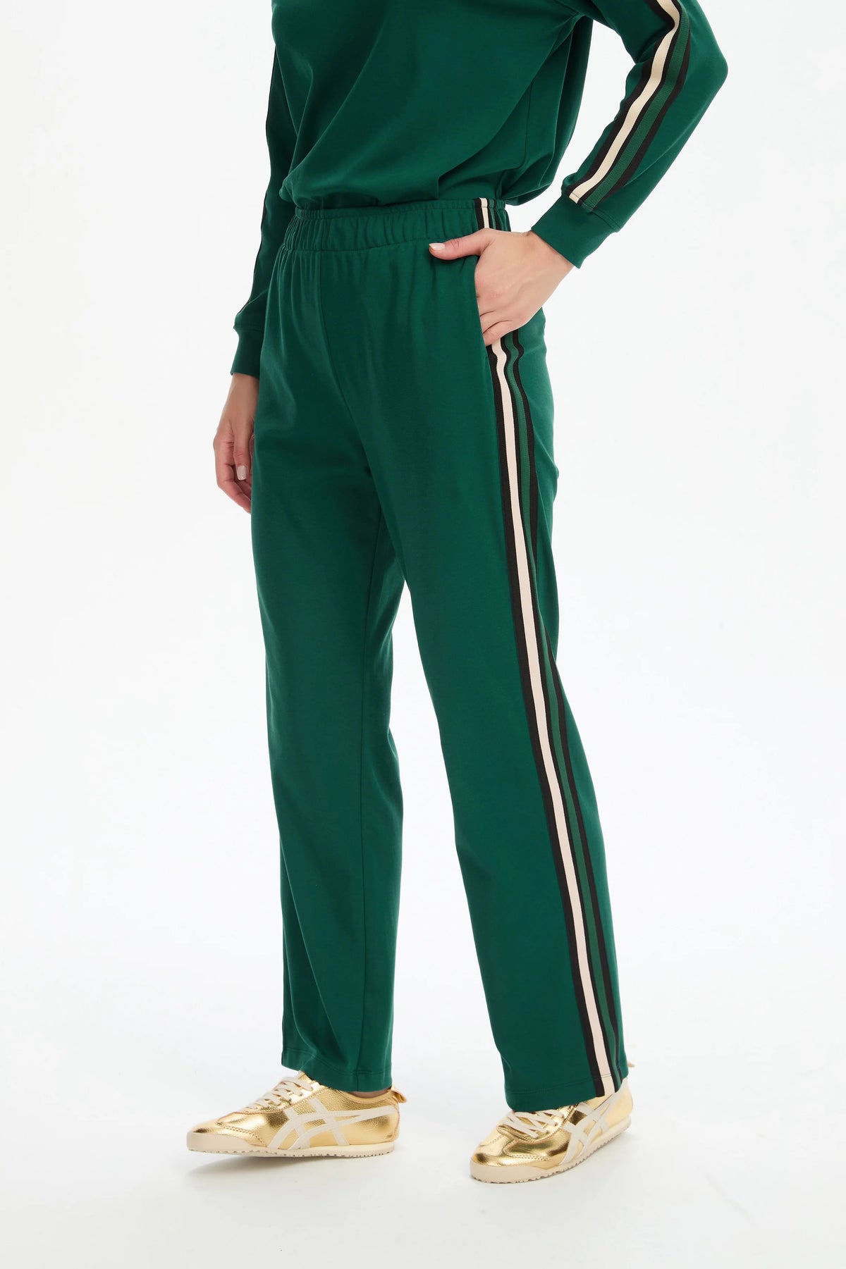 Tirelli Straight Leg Lounge Summer Pant in Juniper Green