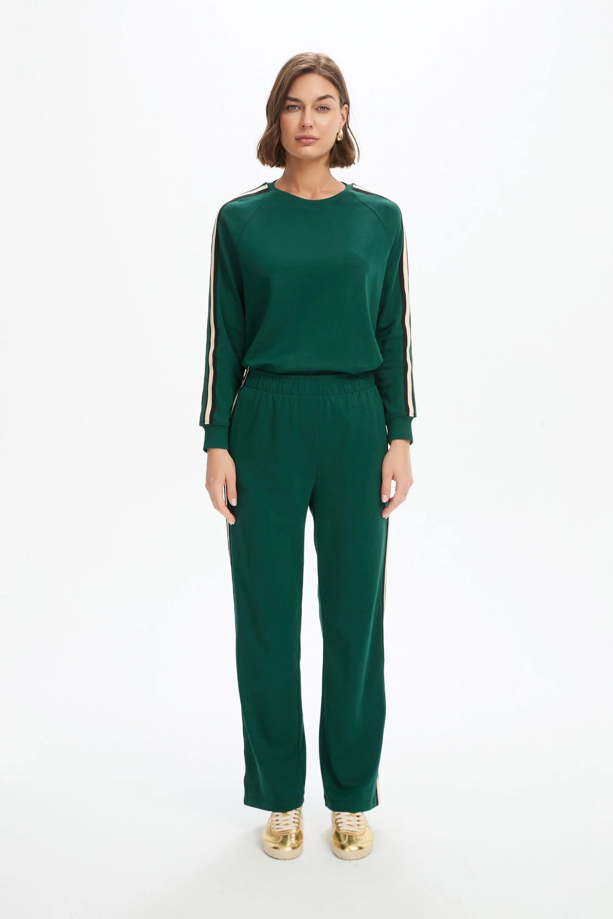 Tirelli Straight Leg Lounge Summer Pant in Juniper Green
