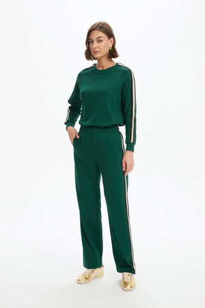 Tirelli Straight Leg Lounge Summer Pant in Juniper Green