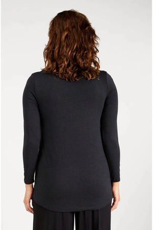 Tani Long Sleeve Swing top in Graphite Marle