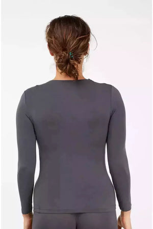 Tani Round neck Long sleeve fitted Tee Top in Plain colours