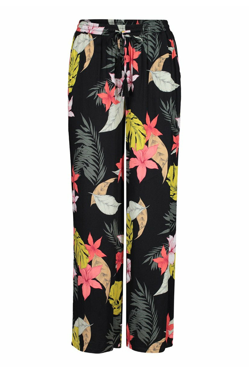 Tribal Wide Leg Pant With Drawstring in Hibiscus