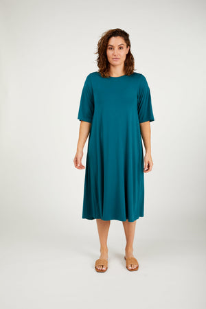 Tani Nina Spliced Dress in Atlantic Deep