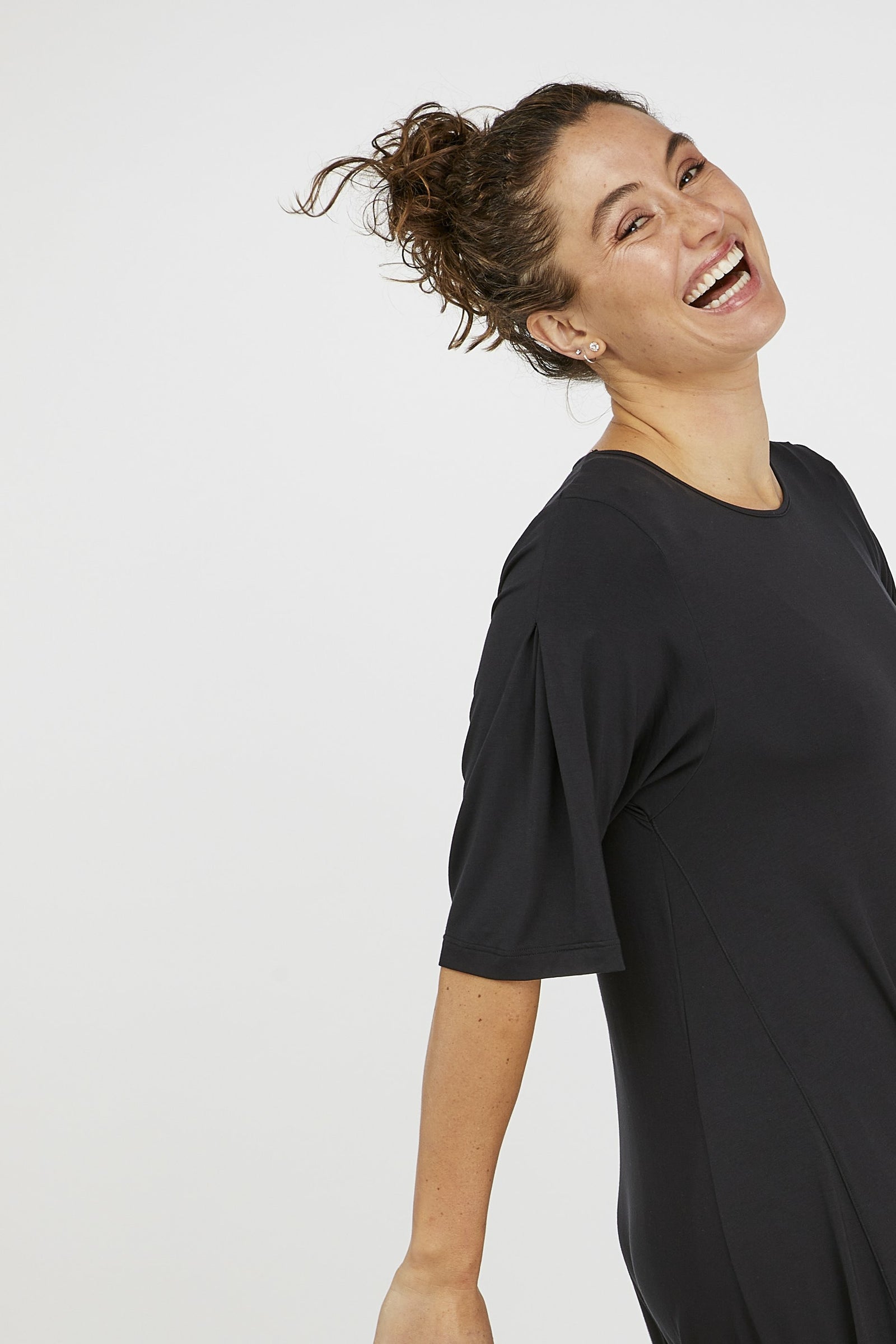 Tani Nina Spliced Dress in Black