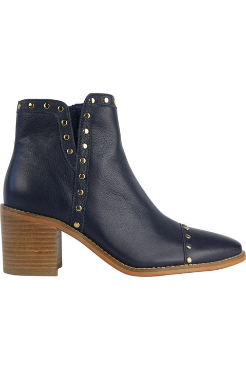 Isabella Manhattan Stud Ankle boot in Deep Ocean