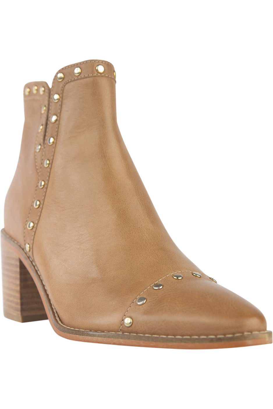 Isabella Manhattan Stud Ankle boot in Light Tan