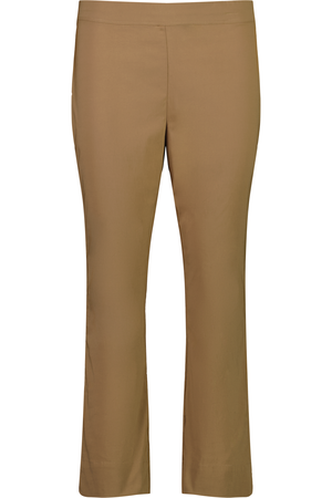 Foil Fuss Free 7/8 Taper Capri Trapeze Pant in Plain Biscotti