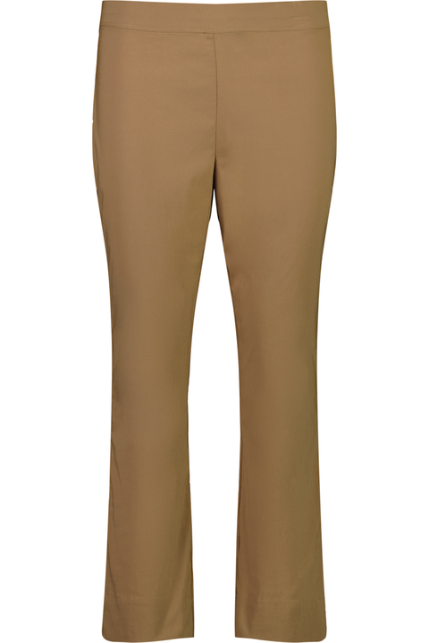 Foil Fuss Free 7/8 Taper Capri Trapeze Pant in Plain Biscotti