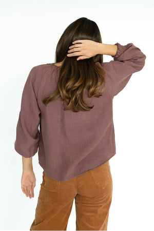 Humidity Fleur Blouse in Grape