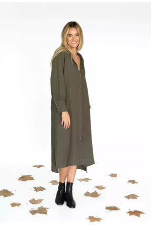 Humidity Lydia Dress in Moss