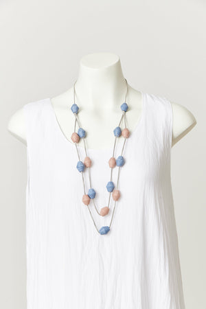 Naturals by O & J Necklace in Blue and Pink