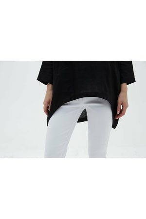 Tirelli Half Placket Relaxed Top in Black