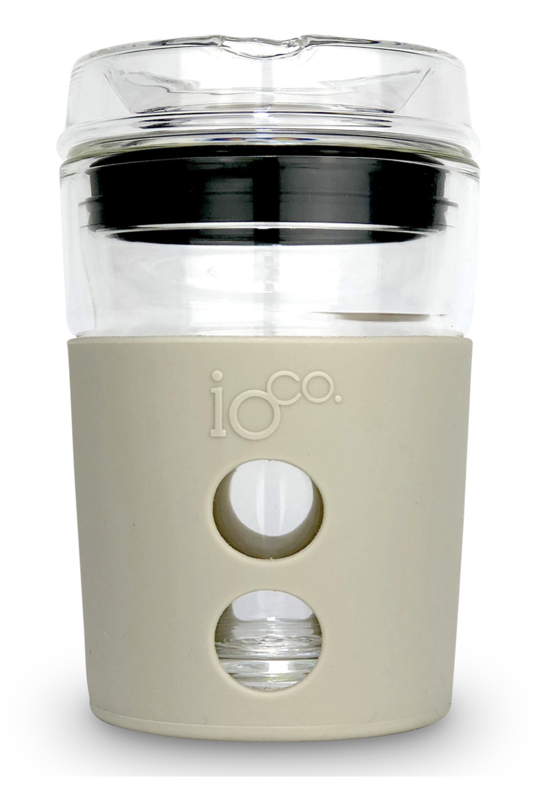 IOco 235 ml ALL GLASS Travel Mug- Latte/Black